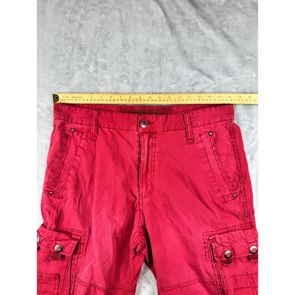Pepe Jeans Mens Red Paratrooper Cargo Shorts Size 34 Utility Streetwear  y2k‎ - Picture 4 of 11